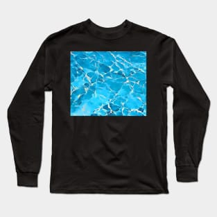 Aquamarine Blue Aesthetic Marble Pattern Long Sleeve T-Shirt